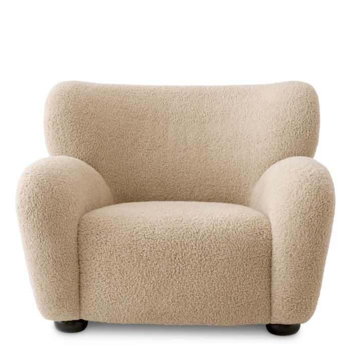 Fauteuil en tissu molletonné sable | Eichholtz Thames