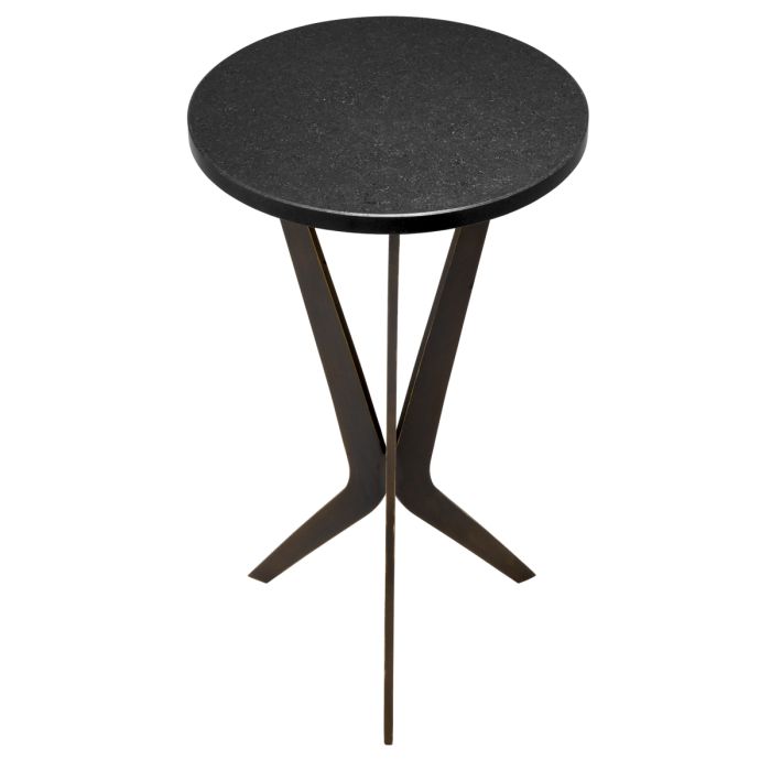 Table d'appoint en bronze et granit noir | Eichholtz Malone