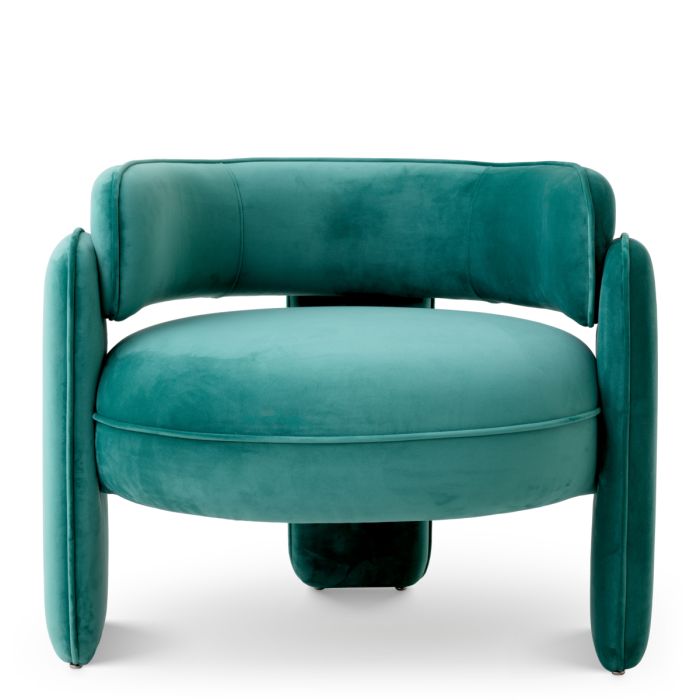 Fauteuil en velours turquoise | Eichholtz Chaplin