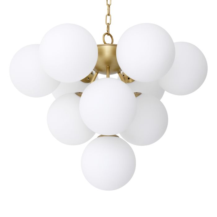 Lustre doré en verre blanc | Eichholtz Icaro
