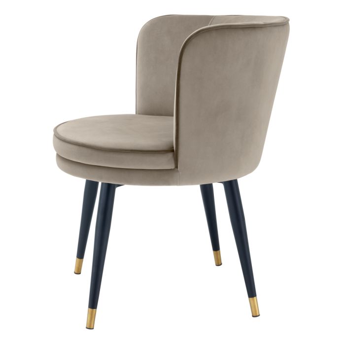 Chaise de salle à manger en velours greige | Eichholtz Grenada
