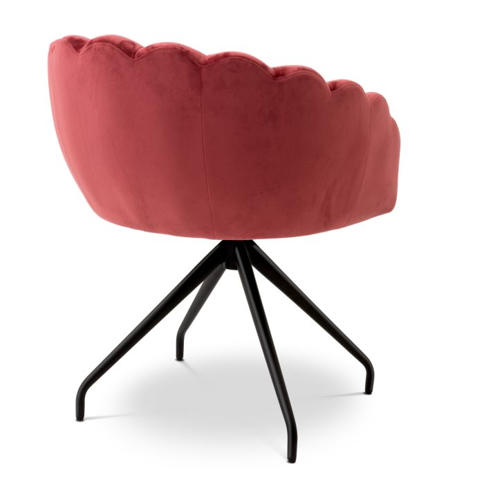 Chaise de salle à manger pivotante en velours rouge | Eichholtz Luzern