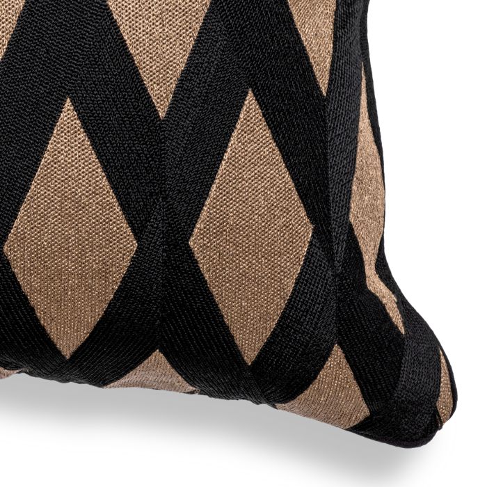 Coussin carré en tissu doré/noir | Eichholtz Splender
