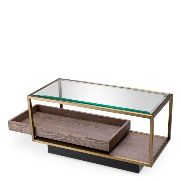 Table d'appoint dorée en verre transparent | Eichholtz Roxton