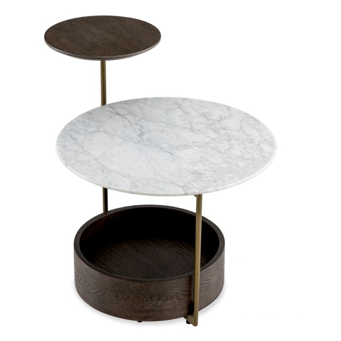Table d'appoint dorée en marbre blanc | Eichholtz Faye
