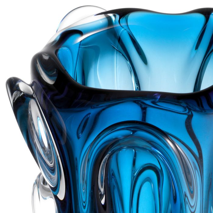 Vase en verre soufflé bleu | Eichholtz Aila L