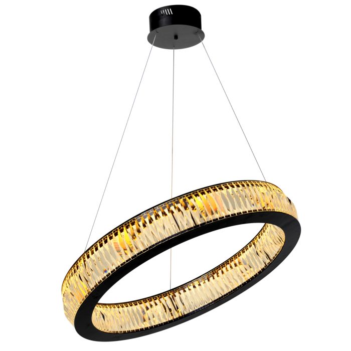Lustre noir en verre cristal | Eichholtz Vancouver L