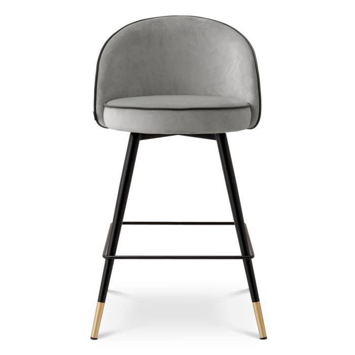 Chaise de comptoir en velours gris clair (lot de 2) | Eichholtz Cooper