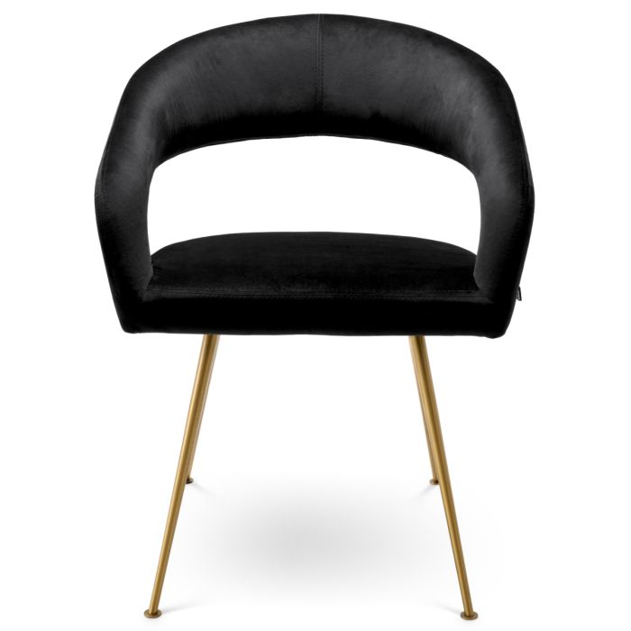 Chaise de salle à manger en velours noir | Eichholtz Bravo