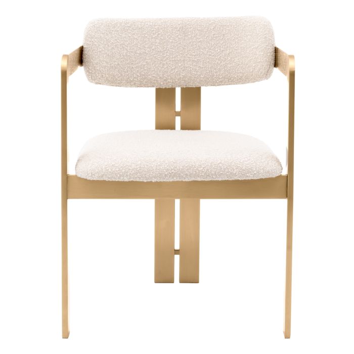 Chaise de salle à manger bouclé crème | Eichholtz Donato