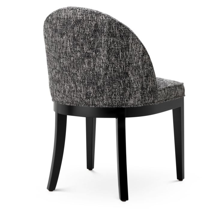 Chaise de salle à manger en tissu noir | Eichholtz Fallon
