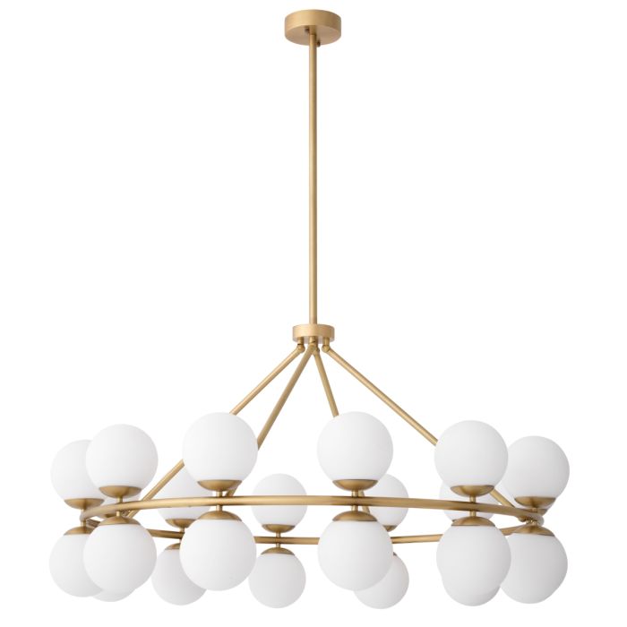 Lustre doré en verre blanc | Eichholtz Hutchinson