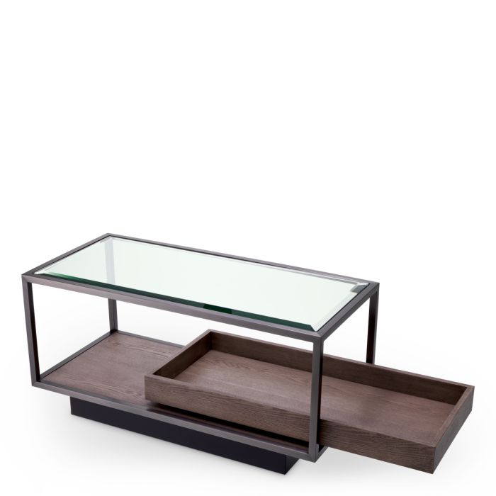 Table d'appoint en bronze et verre transparent | Eichholtz Roxton