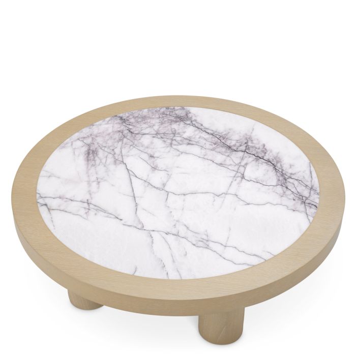 Table basse en chêne et marbre blanc | Eichholtz Presedio