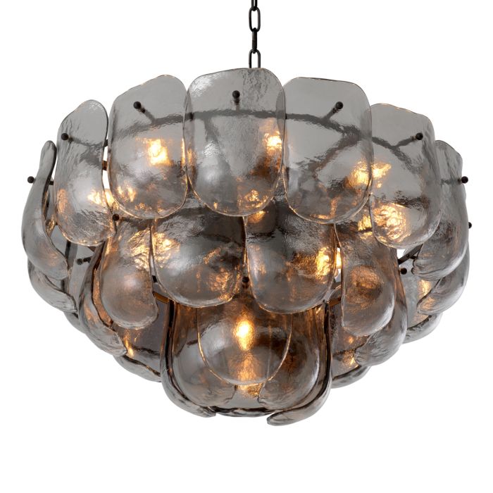 Lustre en bronze et verre fumé | Eichholtz Gustave