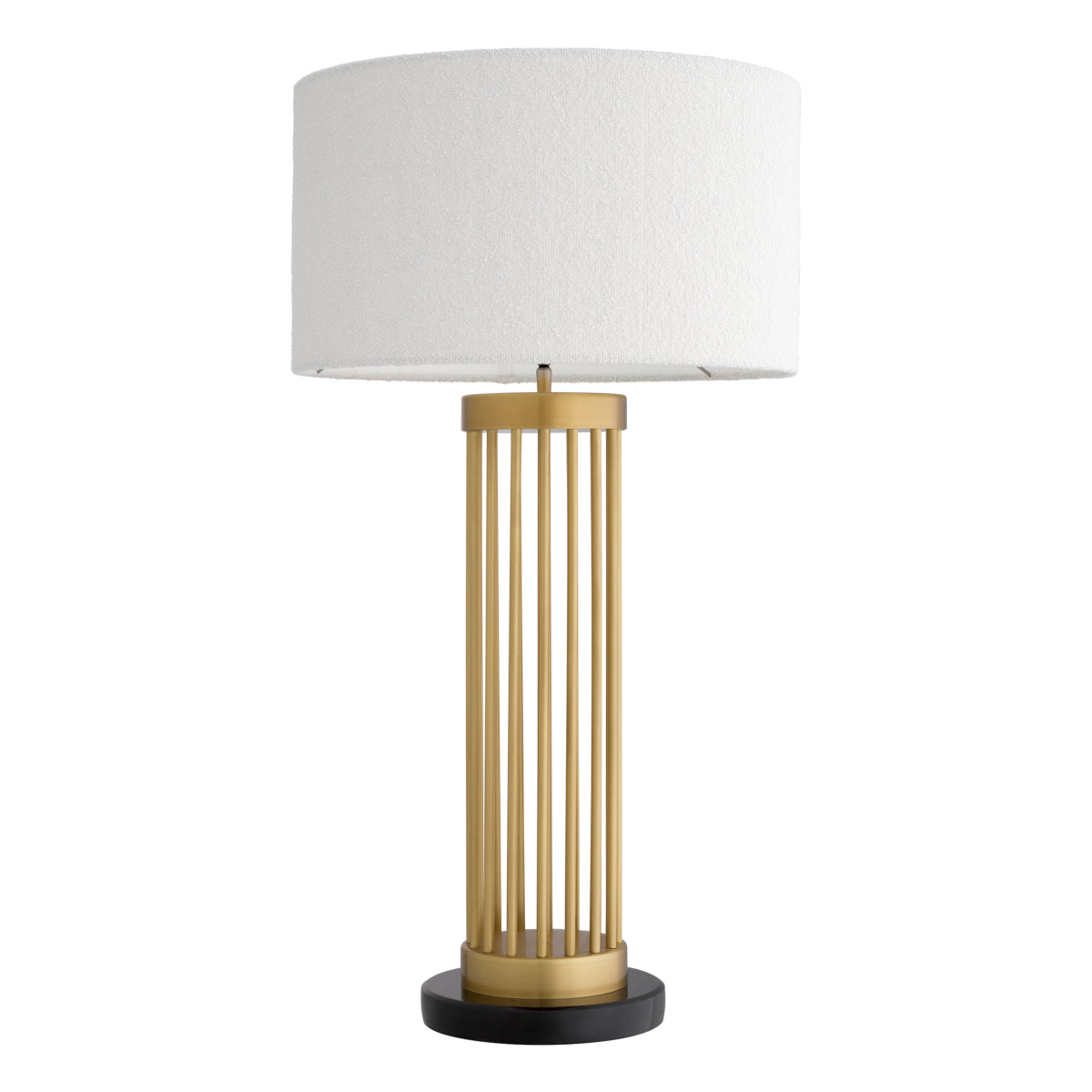 Lampe de table en laiton antique avec abat-jour bouclé | Eichholtz Condo - vue d'ambiance | REMO-HOME