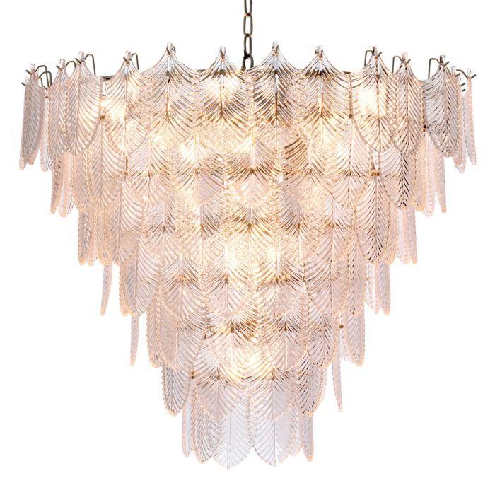 Lustre nickelé en verre transparent | Eichholtz Verbier L