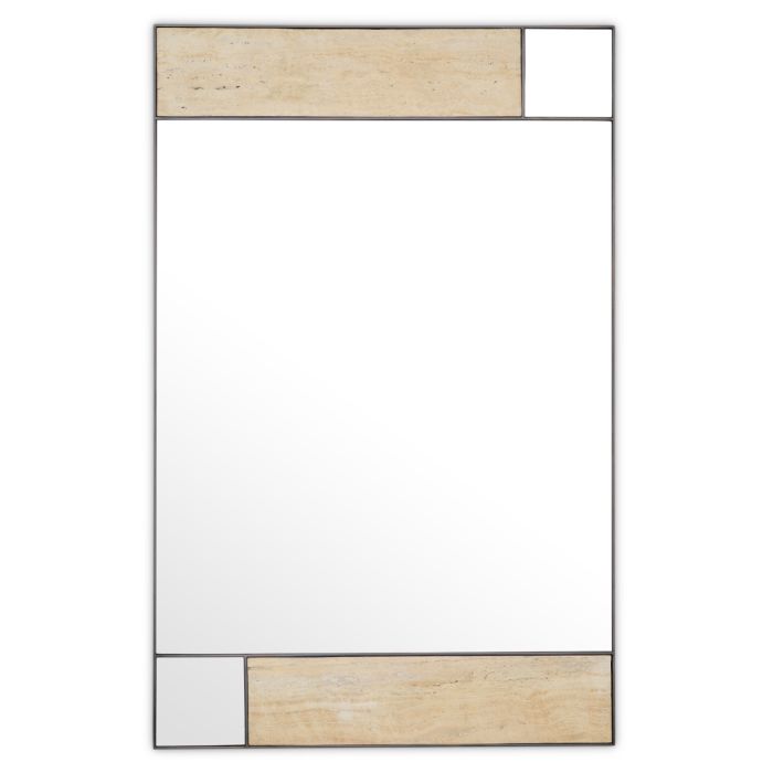 Miroir rectangulaire en bronze et travertin | Eichholtz Cosimo
