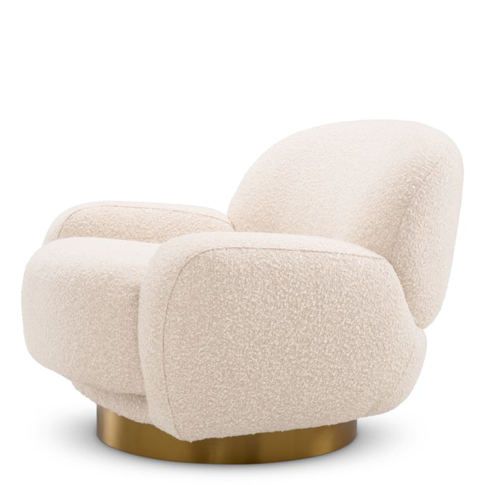 Fauteuil bouclé crème | Eichholtz Udine