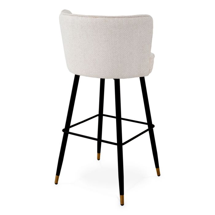 Chaise de bar en tissu blanc cassé | Eichholtz Grenada