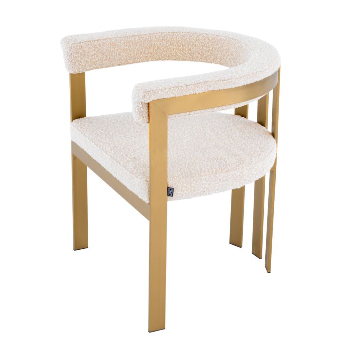 Chaise de salle à manger bouclé crème | Eichholtz Clubhouse