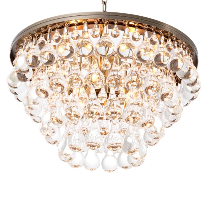 Lustre doré en verre transparent | Eichholtz Bolzano
