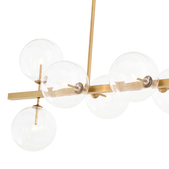 Lustre doré en verre transparent | Eichholtz Largo