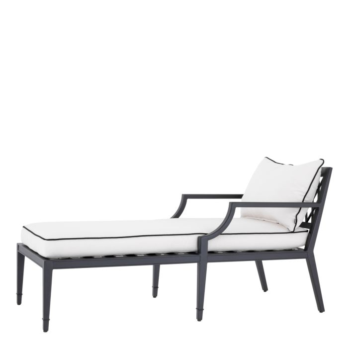 Chaise longue noire et blanche | Eichholtz Bella Vista