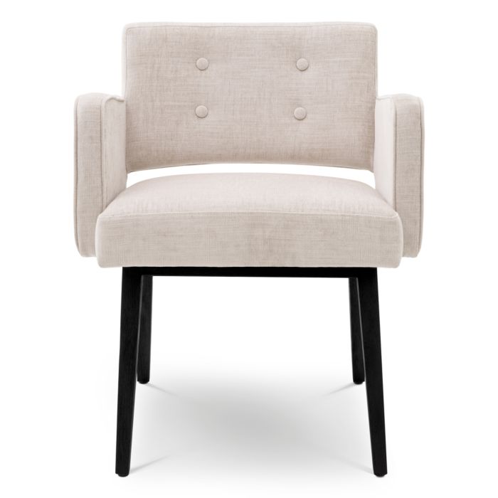 Chaise de salle à manger en tissu beige | Eichholtz Locarno