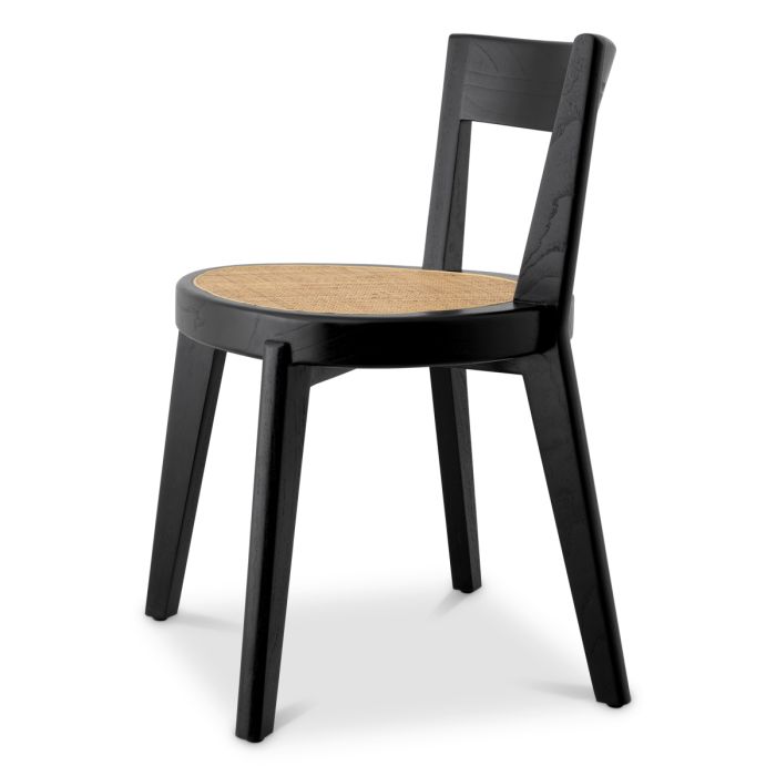 Chaise de salle à manger noire en rotin | Eichholtz Alvear