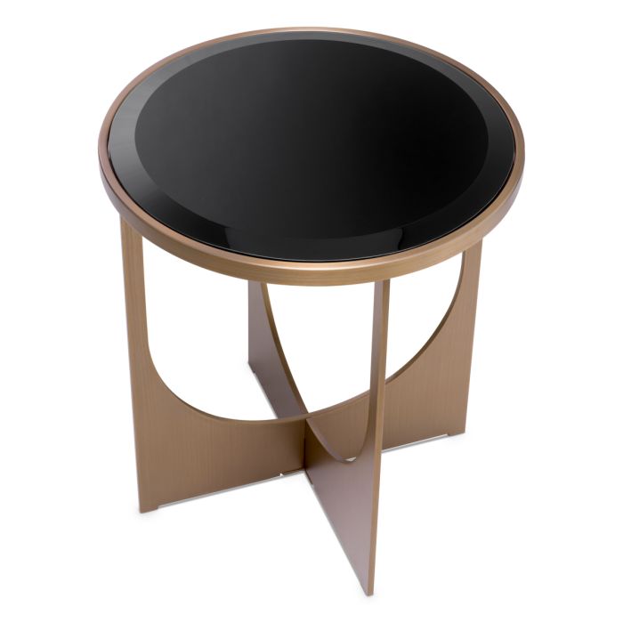 Table d'appoint dorée en verre noir | Eichholtz Elegance