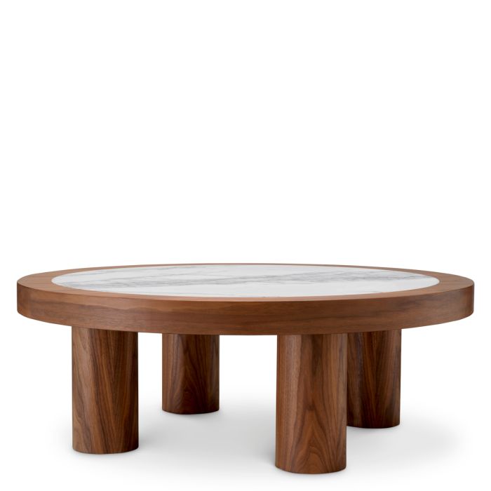 Table basse en noyer et marbre blanc | Eichholtz Presedio