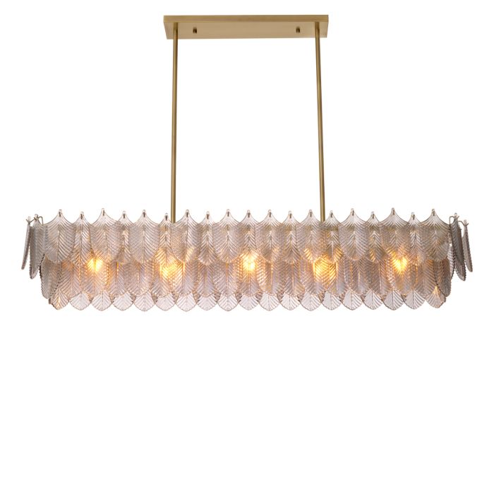 Lustre rectangulaire doré en verre fumé | Eichholtz Verbier