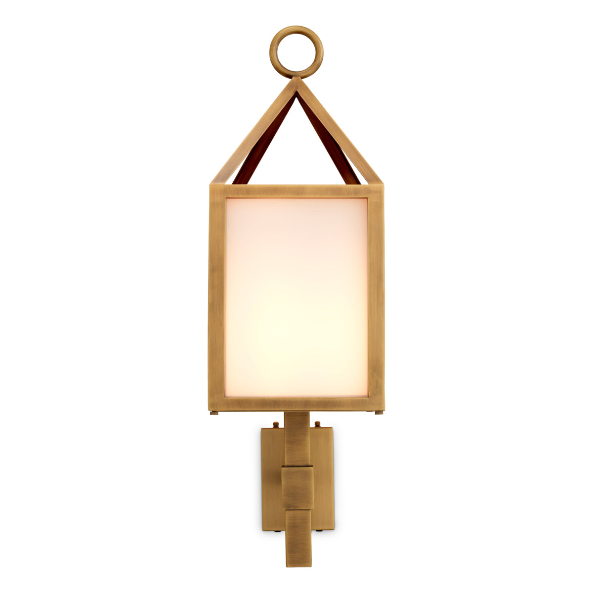 Lampe murale extérieure en laiton antique et verre blanc | Eichholtz Riserva - vue d'ambiance | REMO-HOME