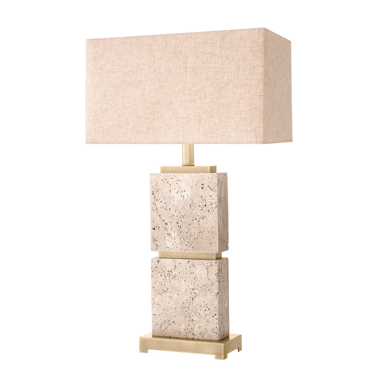 Lampe de table en travertin avec abat-jour | Eichholtz Newton L - vue d'ambiance | REMO-HOME