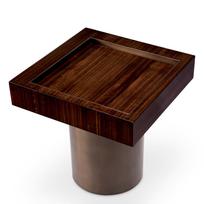 Table d'appoint carrée en bois d'eucalyptus brillant | Eichholtz Otus