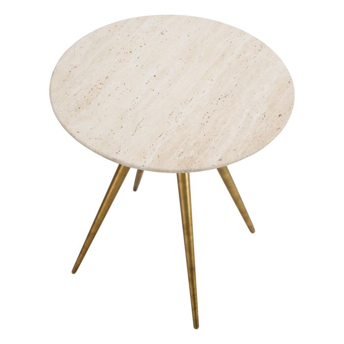 Table d'appoint dorée en travertin | Eichholtz Ranco