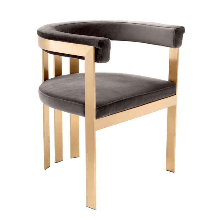 Chaise de salle à manger en velours gris | Eichholtz Clubhouse