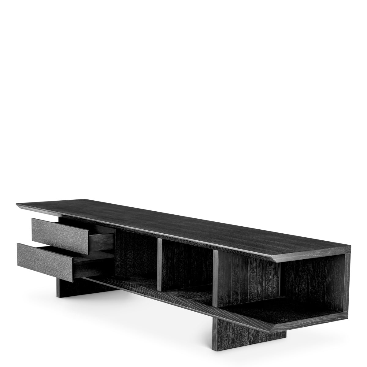 Meuble TV en placage chêne gris anthracite | Eichholtz Guerroro - vue d'ambiance | REMO-HOME