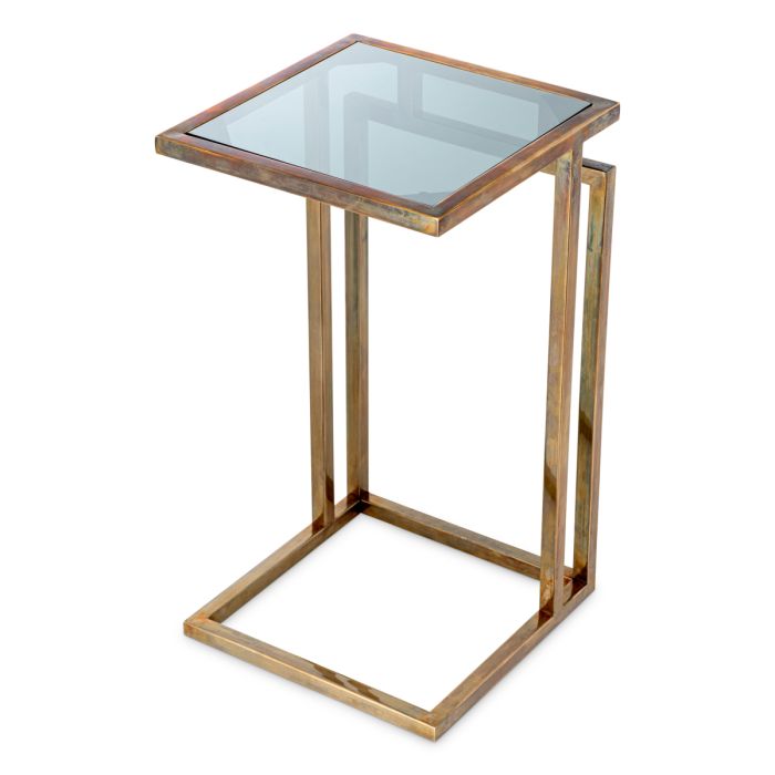 Table d'appoint dorée en verre fumé | Eichholtz Marcus