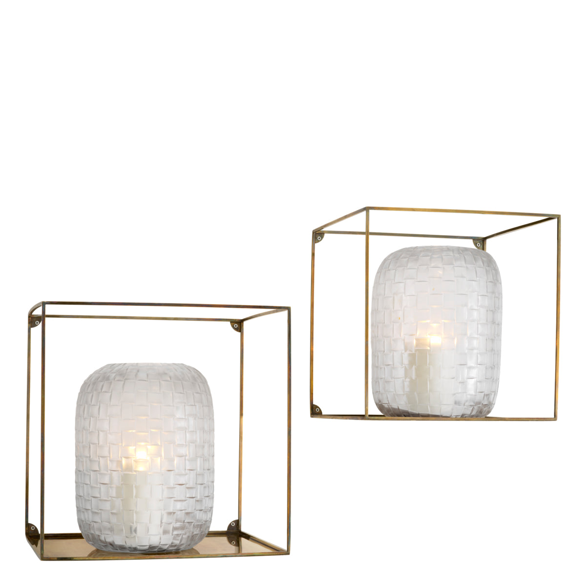 Étagère murale en laiton vintage | Eichholtz Deco square set of 2 - vue d'ambiance | REMO-HOME