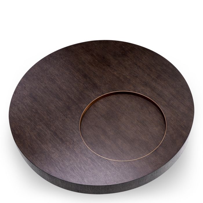 Table basse ronde en bois de chêne brillant | Eichholtz Otus
