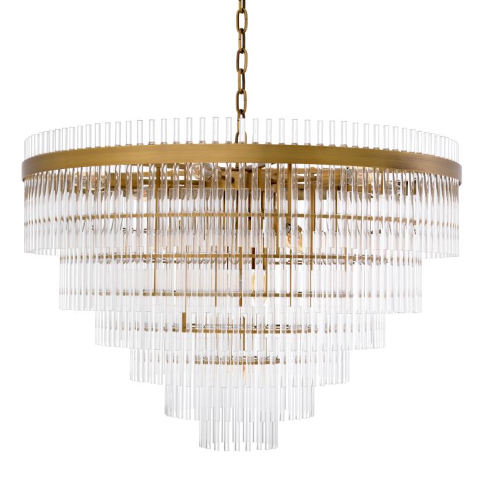 Lustre doré en verre transparent | Eichholtz East S