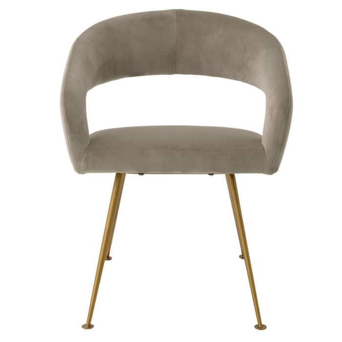 Chaise de salle à manger en velours greige | Eichholtz Bravo