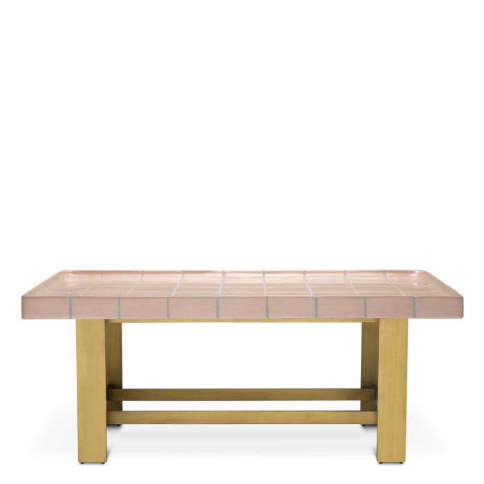 Table basse dorée en céramique rose | Eichholtz Adrian