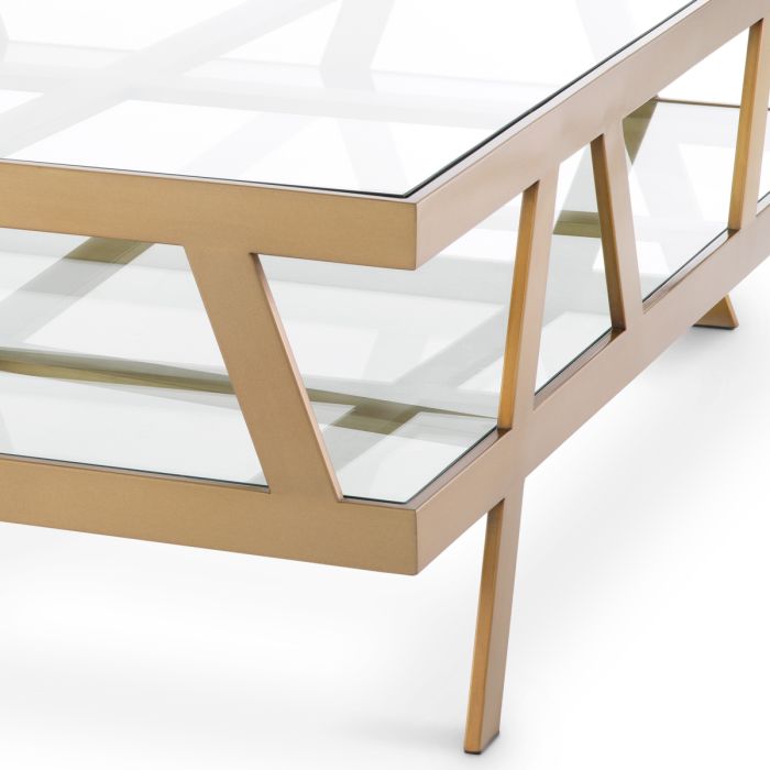 Table basse carrée en laiton brossé | Eichholtz Bilinghurst
