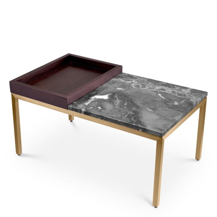 Table d'appoint dorée en marbre gris | Eichholtz Forma