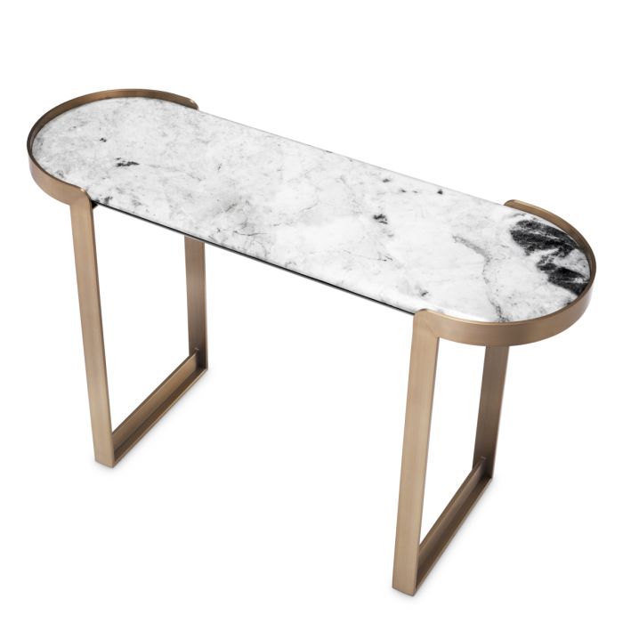 Console en laiton brossé et marbre blanc | Eichholtz Fabio