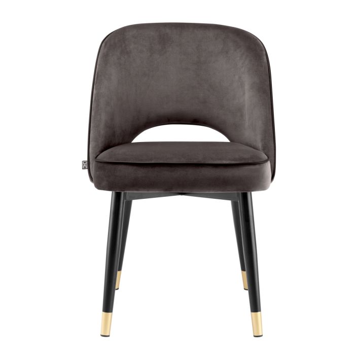 Chaise de salle à manger en velours gris (lot de 2) | Eichholtz Cliff
