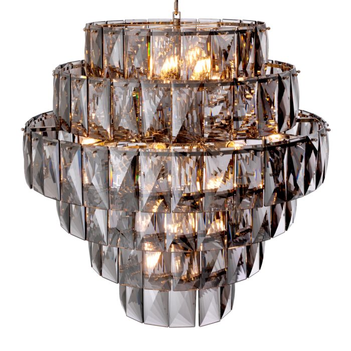 Lustre nickelé en verre fumé | Eichholtz Amazone L